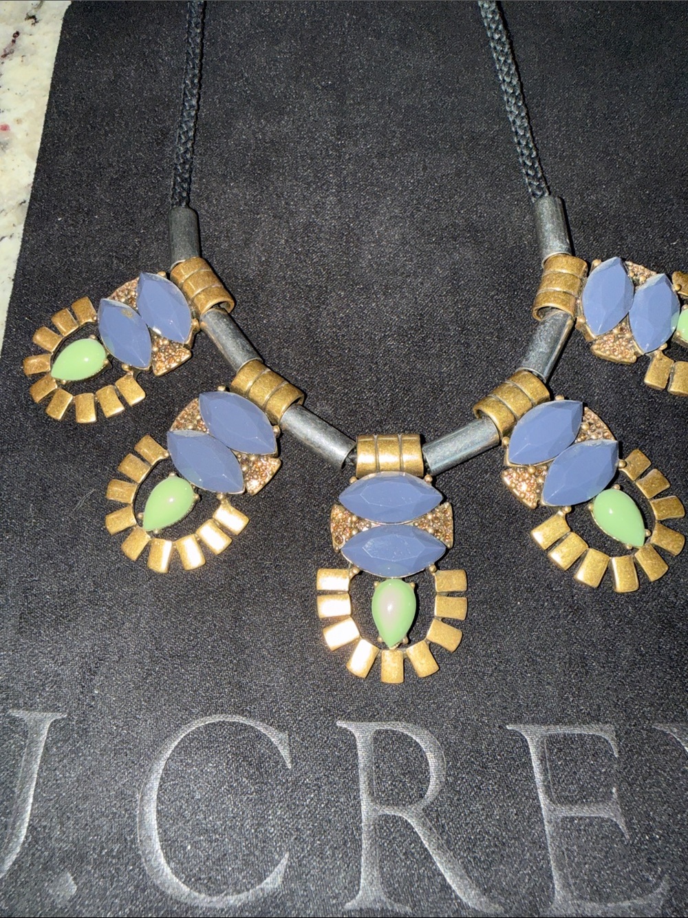 J. Crew Mixed Metal Blue/Green
Cord Statement Necklace - Picture 2 of 10